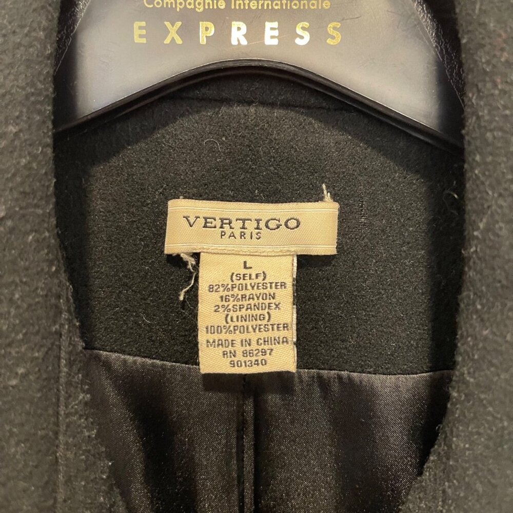 Vertigo Paris Womens Black Toggle Coat L Polyester - Picture 3 of 6